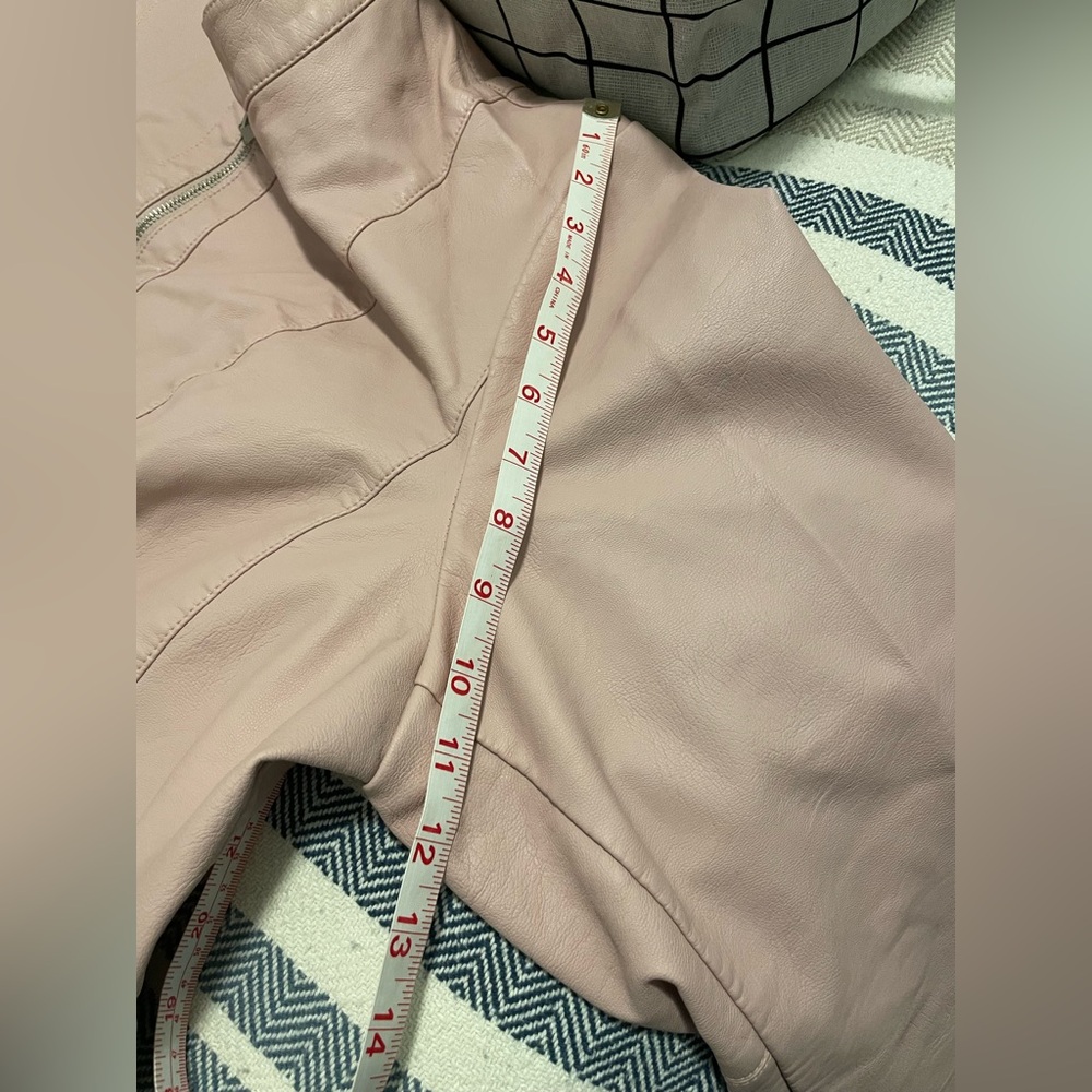 Baccini Blush Pink Vegan Leather Peplum Jacket 3x - Picture 12 of 13